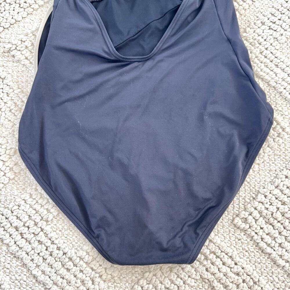 Carmen Marc Valvo One-Piece Swim Bathing Suit Women’s 14 Padded Halter Navy Blue - Picture 4 of 13